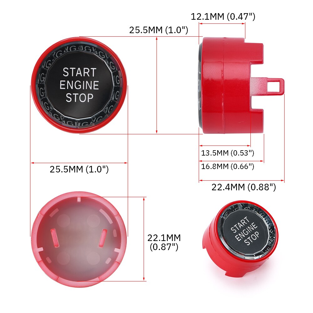 F Chassis Crystal Start Stop Button - SpeedCave