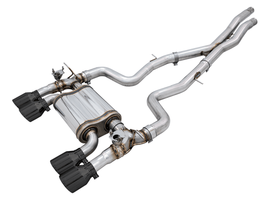 AWE Tuning BMW F8X M3/M4 Track Edition Catback Exhaust - Diamond Black Tips - SpeedCave