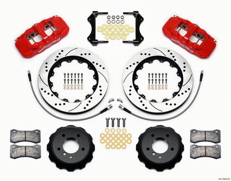 Wilwood AERO6 Front Hat Kit 14.00 Drilled Red BMW E8x E9x