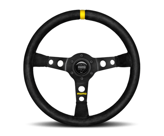 Momo MOD07 Steering Wheel 350 mm -  Black Suede/Black Spokes/1 Stripe