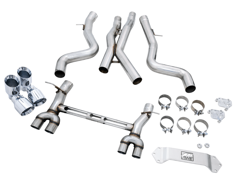 AWE Tuning BMW F8X M3/M4 SwitchPath Catback Exhaust - Diamond Black Tips - SpeedCave