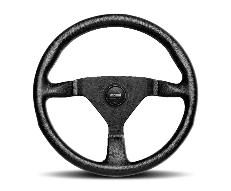 Momo Montecarlo Steering Wheel 350 mm - Black Leather/Black Stitch/Black Spokes