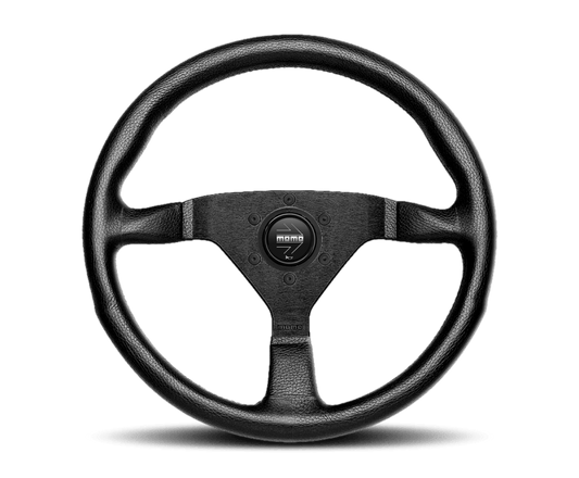 Momo Montecarlo Steering Wheel 350 mm - Black Leather/Black Stitch/Black Spokes
