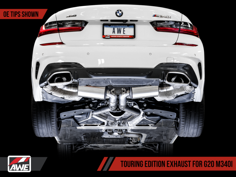 AWE Tuning 2019+ BMW M340i (G20) Non-Resonated Touring Edition Exhaust (Use OE Tips) - SpeedCave
