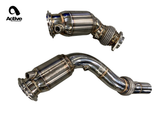 Active Autowerke F8x BMW S55 M2C / M3 / M4 Downpipes w GESI G-Sport Cats