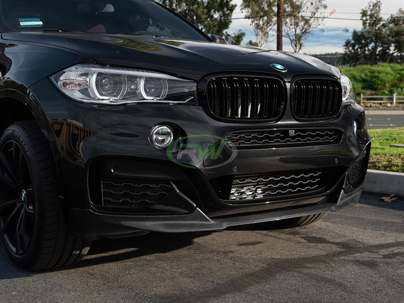 RW Carbon BMW F16 X6 M Sport Carbon Fiber Front Lip Spoiler