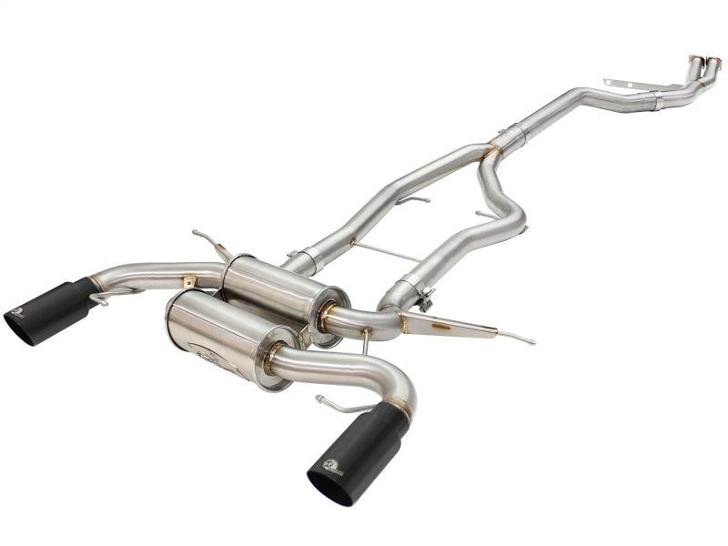 aFe MACHForce XP Cat Back Exhaust Black Tips E9x N55