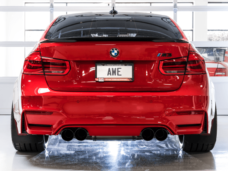 AWE Tuning BMW F8X M3/M4 Track Edition Catback Exhaust - Diamond Black Tips - SpeedCave