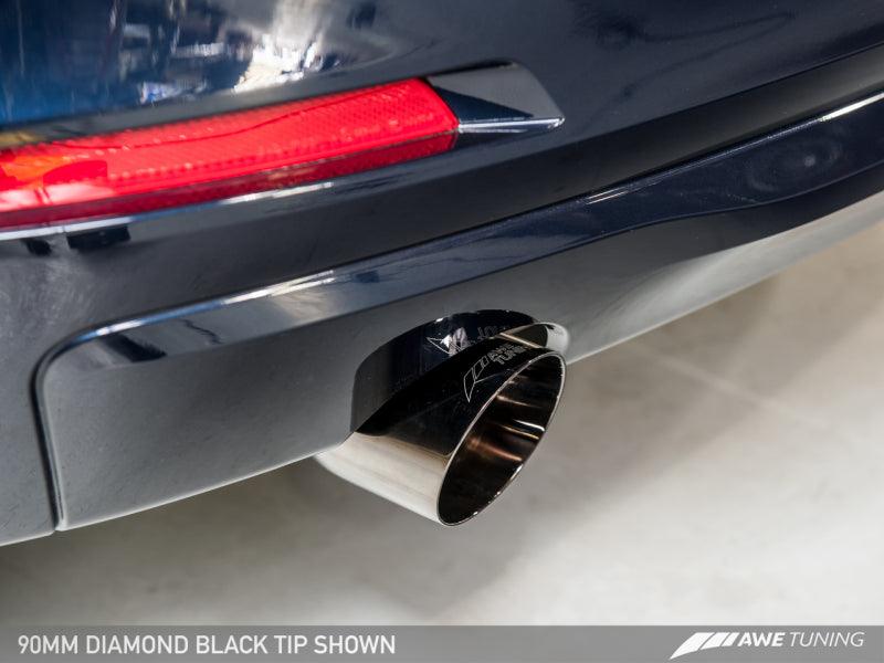 AWE Tuning BMW F30 320i Touring Exhaust w/Performance Mid Pipe - Diamond Black Tip (90mm) - SpeedCave