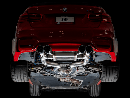AWE Tuning BMW F8X M3/M4 Track Edition Catback Exhaust - Diamond Black Tips - SpeedCave