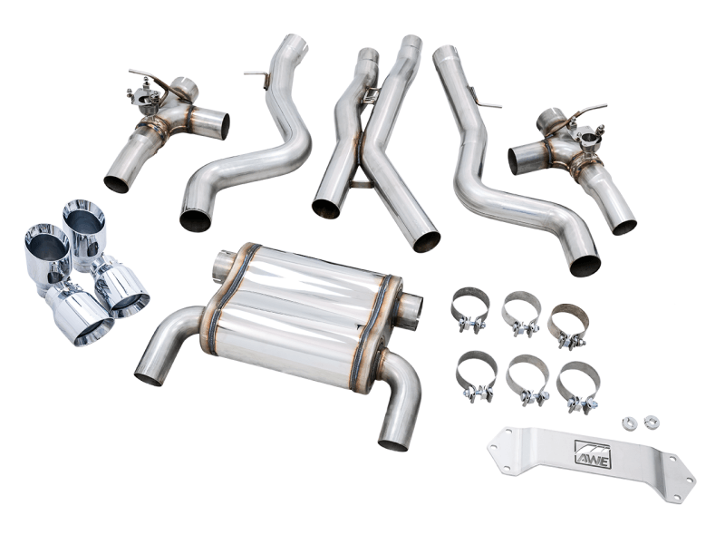 AWE Tuning BMW F8X M3/M4 SwitchPath Catback Exhaust - Chrome Silver Tips - SpeedCave