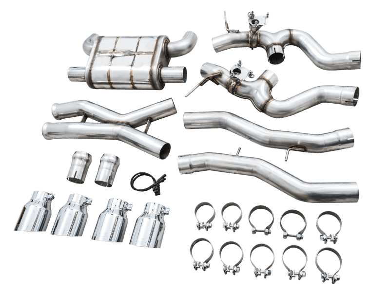 AWE SwitchPath Catback Exhaust for BMW G8X M3/M4 - Chrome Silver Tips - SpeedCave