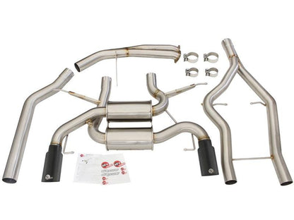 aFe MACHForce XP Cat Back Exhaust Black Tips E9x N55