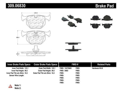 StopTech Performance BMW M3 / M5 / X3 / X5 / Z4 / 3 / 5 / 7 Series Rear Brake Pads