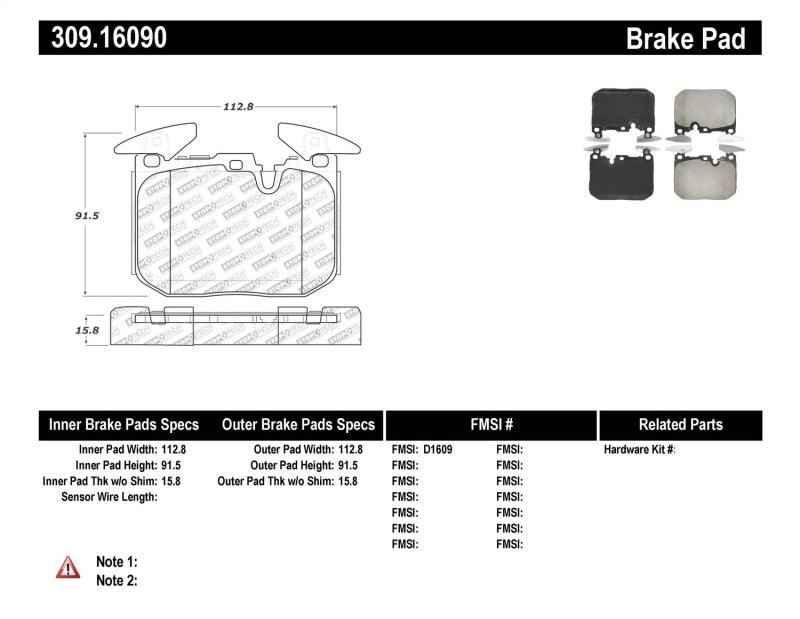 StopTech BMW F Chassis M2 / M3 / M4 / 2 / 3 / 4 Series Front Performance Brake Pads