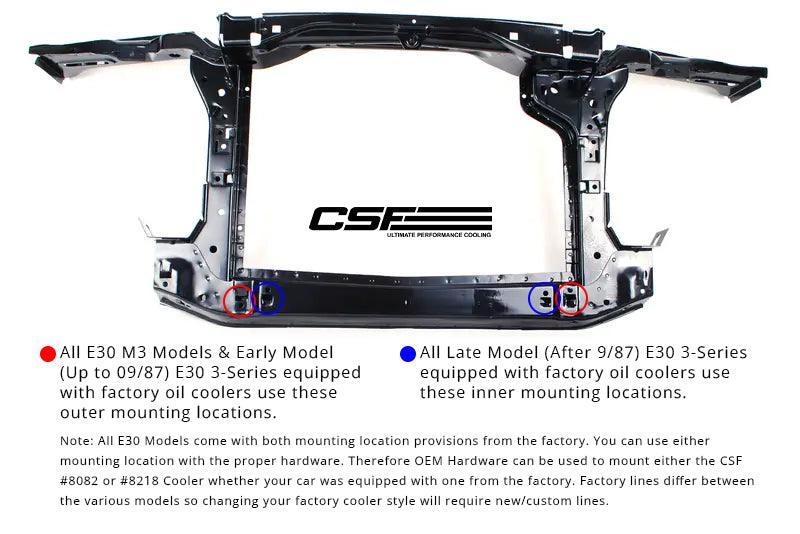 CSF BMW E30 3 Series High Performance Oil Cooler w/-10AN Male & OEM Fittings