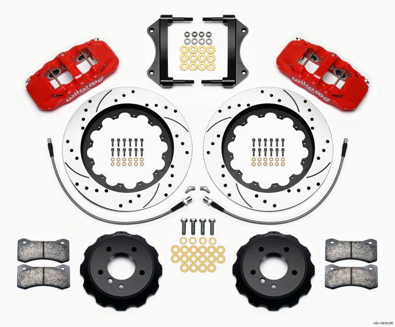 Wilwood AERO6 Front Hat Kit 15.00 Drilled Red BMW E8x E9x