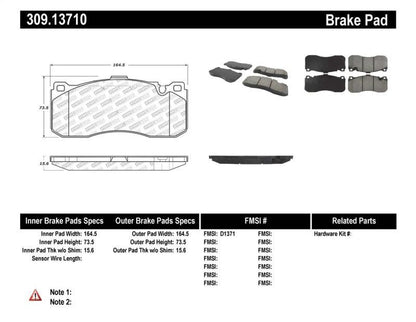 StopTech Performance BMW E82 135i Front Brake Pads