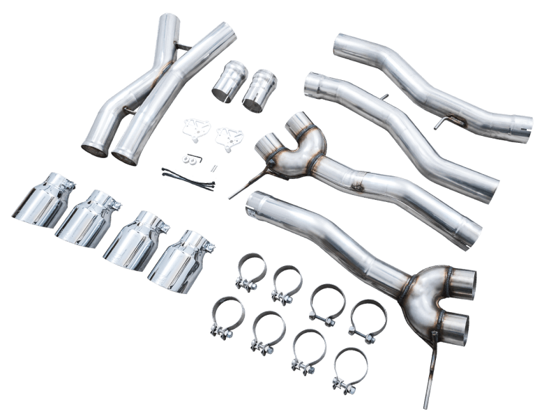 AWE Track Edition Catback Exhaust for BMW G8X M3/M4 - Chrome Silver Tips - SpeedCave