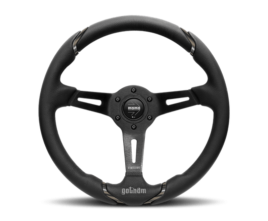 Momo Gotham Steering Wheel 350 mm - Black Leather/Black Spokes