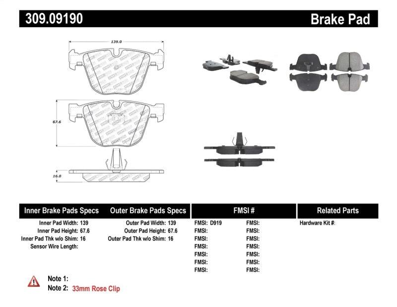 StopTech BMW E60 M5 E63 M6 Rear Brake Pads