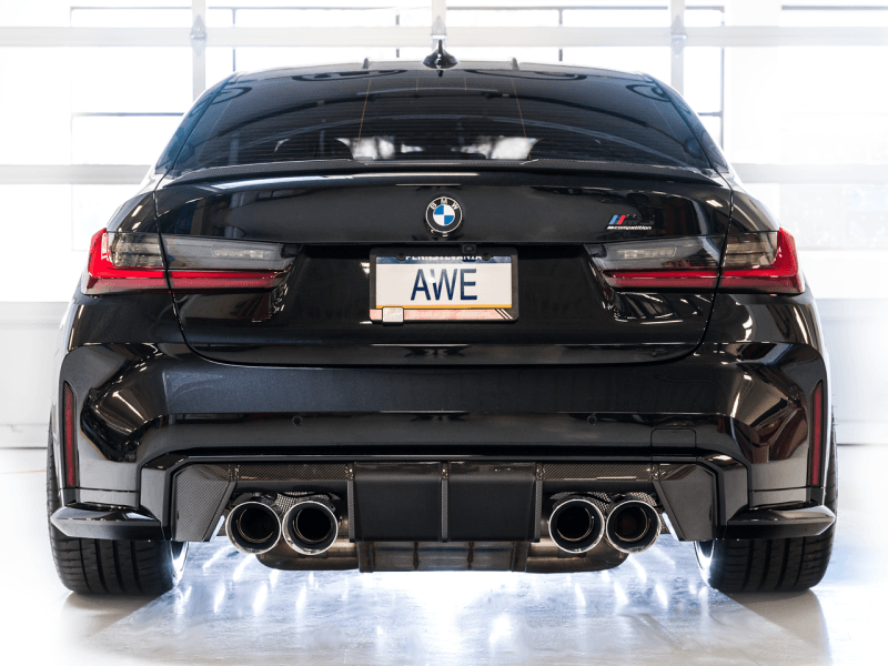 AWE SwitchPath Catback Exhaust for BMW G8X M3/M4 - Chrome Silver Tips - SpeedCave
